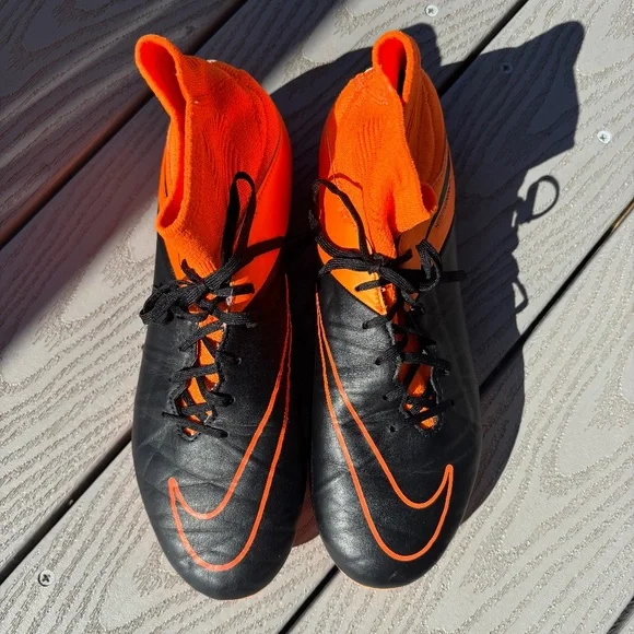 Nike Hypervenom Phantom II AG Leather Black And Orange Men's Size 8